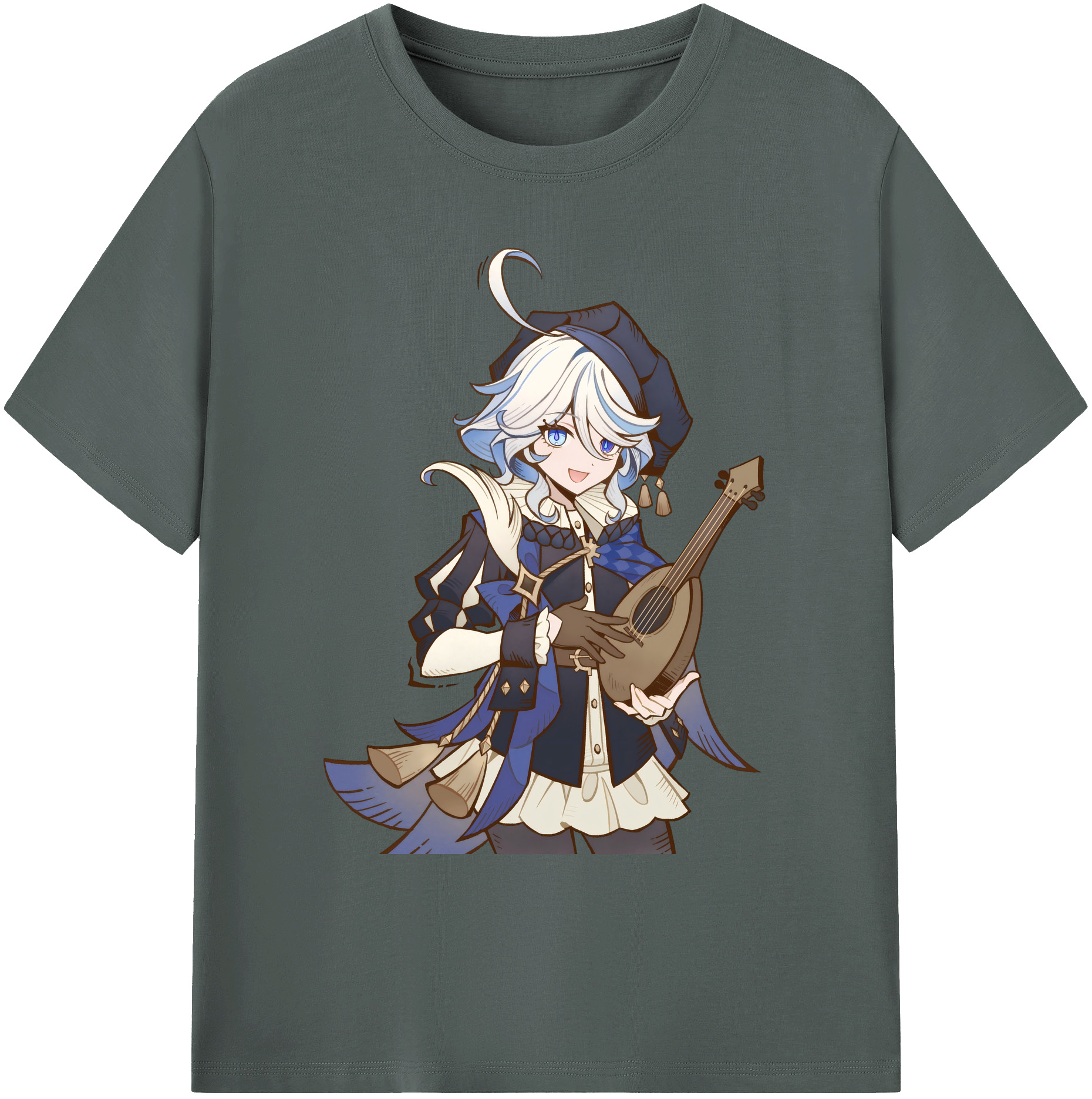 げんし神 フリーナ genshin Furina 綿100％ メンズ半袖Tシャツ｜肌触りやわらか＆通気性